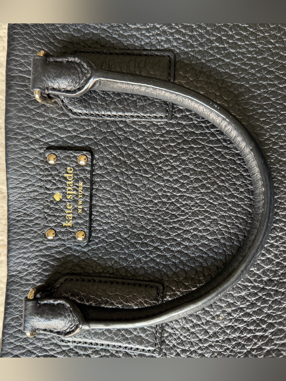 kate spade Black Pebbled Leather Satchel with Gold Hardware - Picture 12 of 14